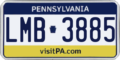 PA license plate LMB3885