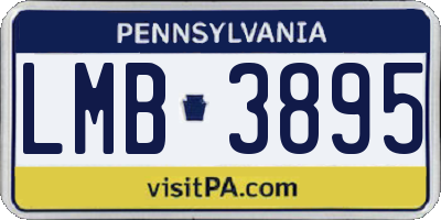 PA license plate LMB3895