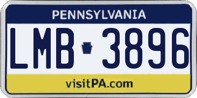 PA license plate LMB3896
