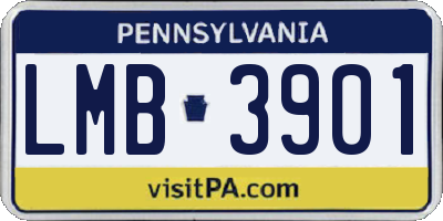 PA license plate LMB3901