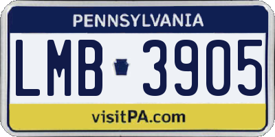 PA license plate LMB3905