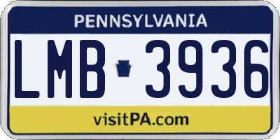 PA license plate LMB3936