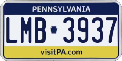 PA license plate LMB3937