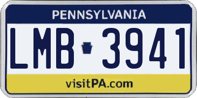 PA license plate LMB3941