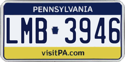 PA license plate LMB3946
