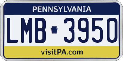 PA license plate LMB3950