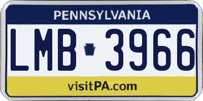 PA license plate LMB3966