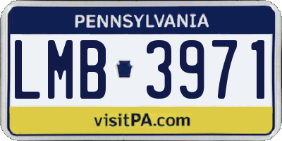 PA license plate LMB3971
