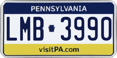 PA license plate LMB3990