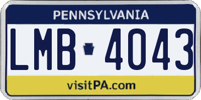 PA license plate LMB4043