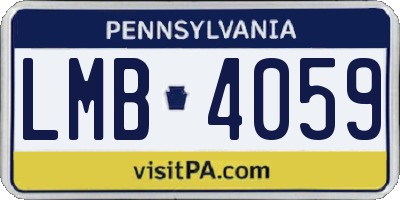 PA license plate LMB4059