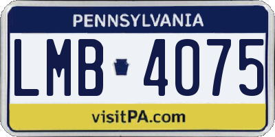 PA license plate LMB4075