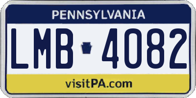 PA license plate LMB4082
