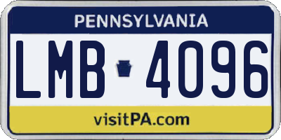 PA license plate LMB4096