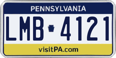 PA license plate LMB4121