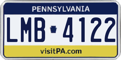 PA license plate LMB4122