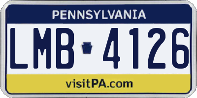 PA license plate LMB4126