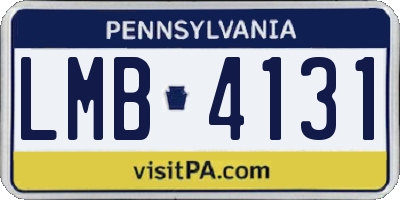 PA license plate LMB4131