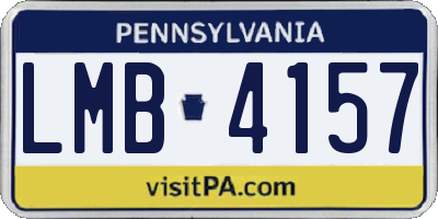 PA license plate LMB4157