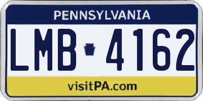 PA license plate LMB4162