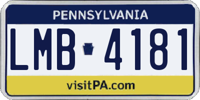 PA license plate LMB4181