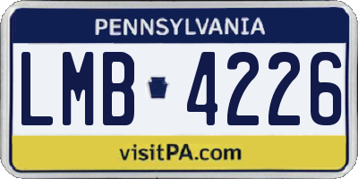 PA license plate LMB4226