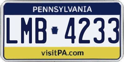 PA license plate LMB4233