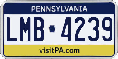 PA license plate LMB4239