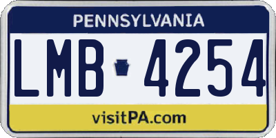 PA license plate LMB4254