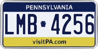 PA license plate LMB4256