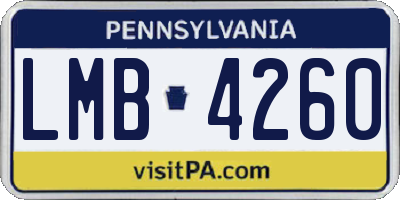 PA license plate LMB4260