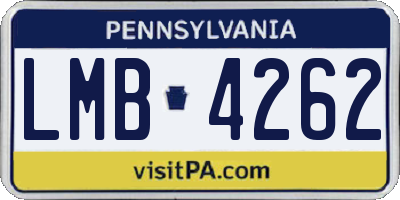 PA license plate LMB4262