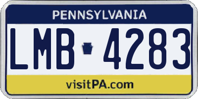 PA license plate LMB4283