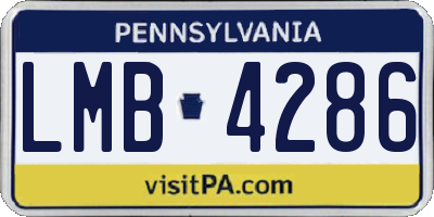PA license plate LMB4286