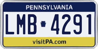 PA license plate LMB4291