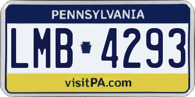 PA license plate LMB4293