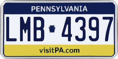 PA license plate LMB4397