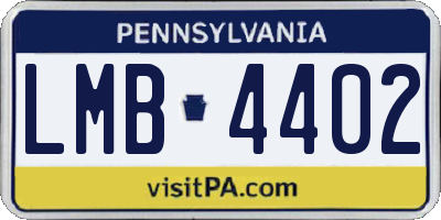 PA license plate LMB4402