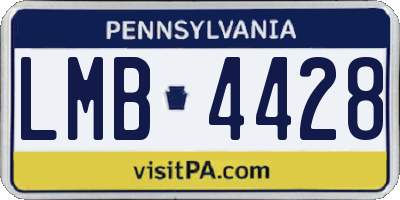PA license plate LMB4428