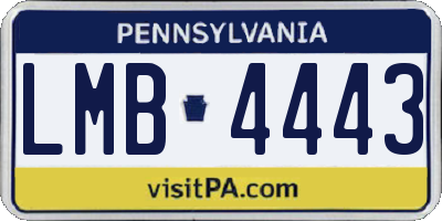 PA license plate LMB4443