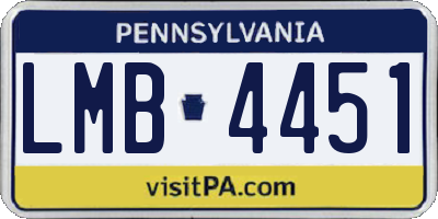PA license plate LMB4451