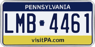 PA license plate LMB4461