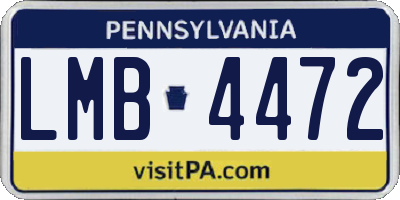 PA license plate LMB4472