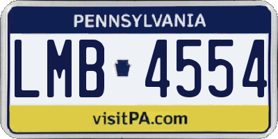 PA license plate LMB4554
