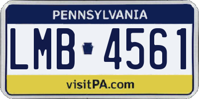 PA license plate LMB4561