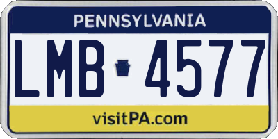 PA license plate LMB4577