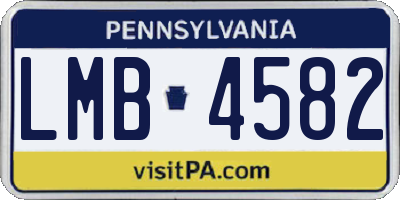 PA license plate LMB4582