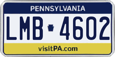 PA license plate LMB4602