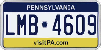 PA license plate LMB4609