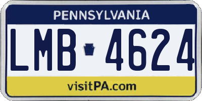 PA license plate LMB4624